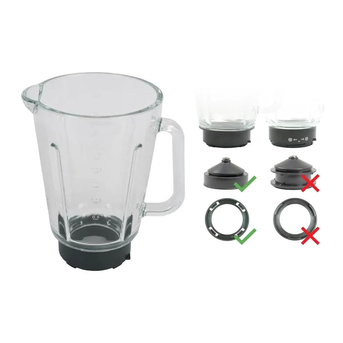 E ELECTROTODO REPUESTOS Y PEQUEÑO ELECTRODOMESTICO Brocca/ciotola compatibile con frullatore Moulinex Perfectmix + LM811 (versione 871) non include couchets MS-653089