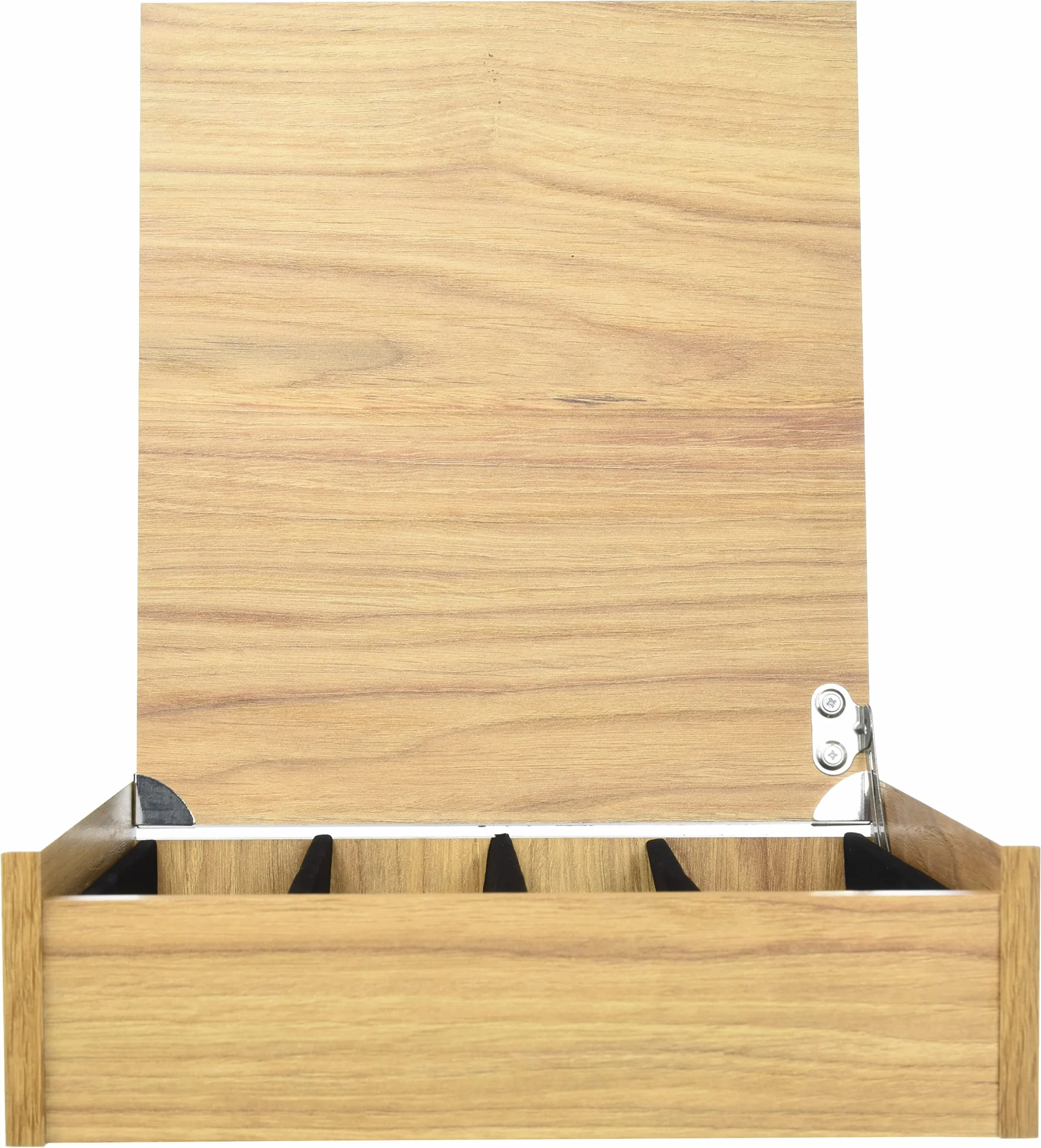 Albert de Thiers - Portaposate 4 scomparti - Set per la casa fino a 48 pezzi - Effetto rovere chiaro, 27,5 x 26 x 7 cm, 490326