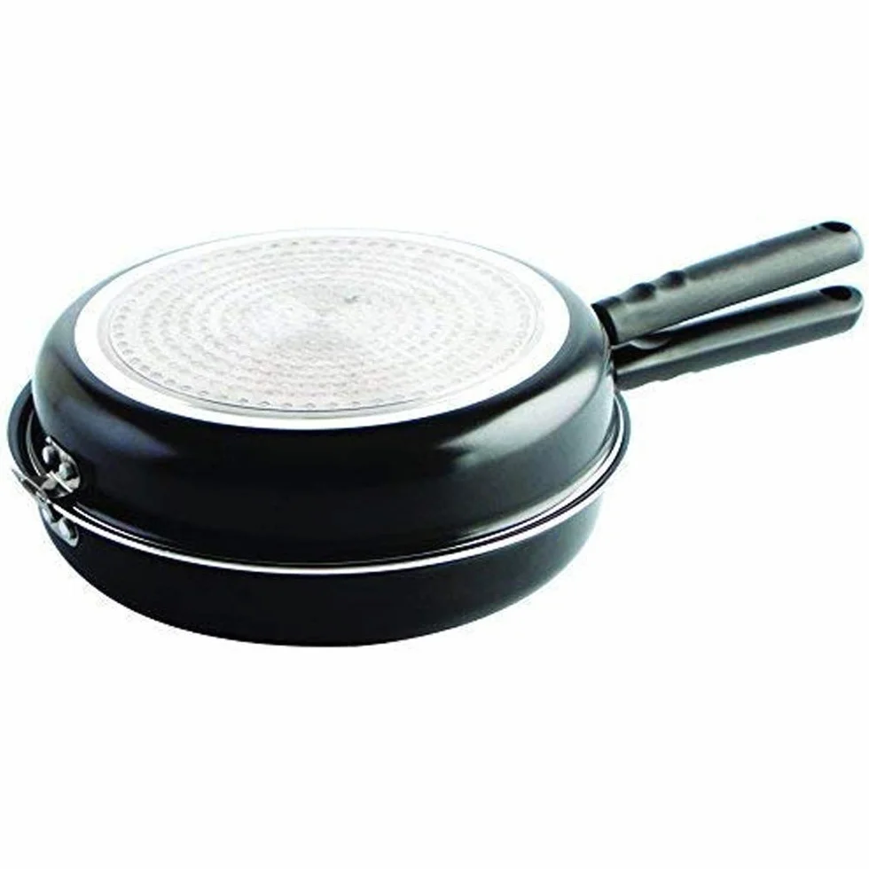 MGE - Girafrittata in Alluminio con Rivestimento Antiaderente - Padella Doppia per Frittata - Girafrittata Induzione - Padella per Frittata Doppia Antiaderente - Ø 26 cm