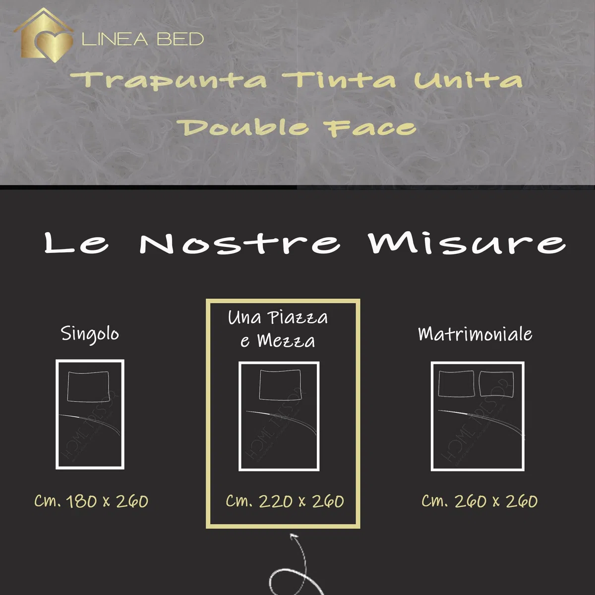 Home Tresor - Piumone Invernale Pesante Una Piazza e Mezza cm. 220x260 | Trapunta Piumino Letto alla Francese Calda e Morbida Microfibra 350gr/mq Tinta Unita Double Face (Marrone/Panna)