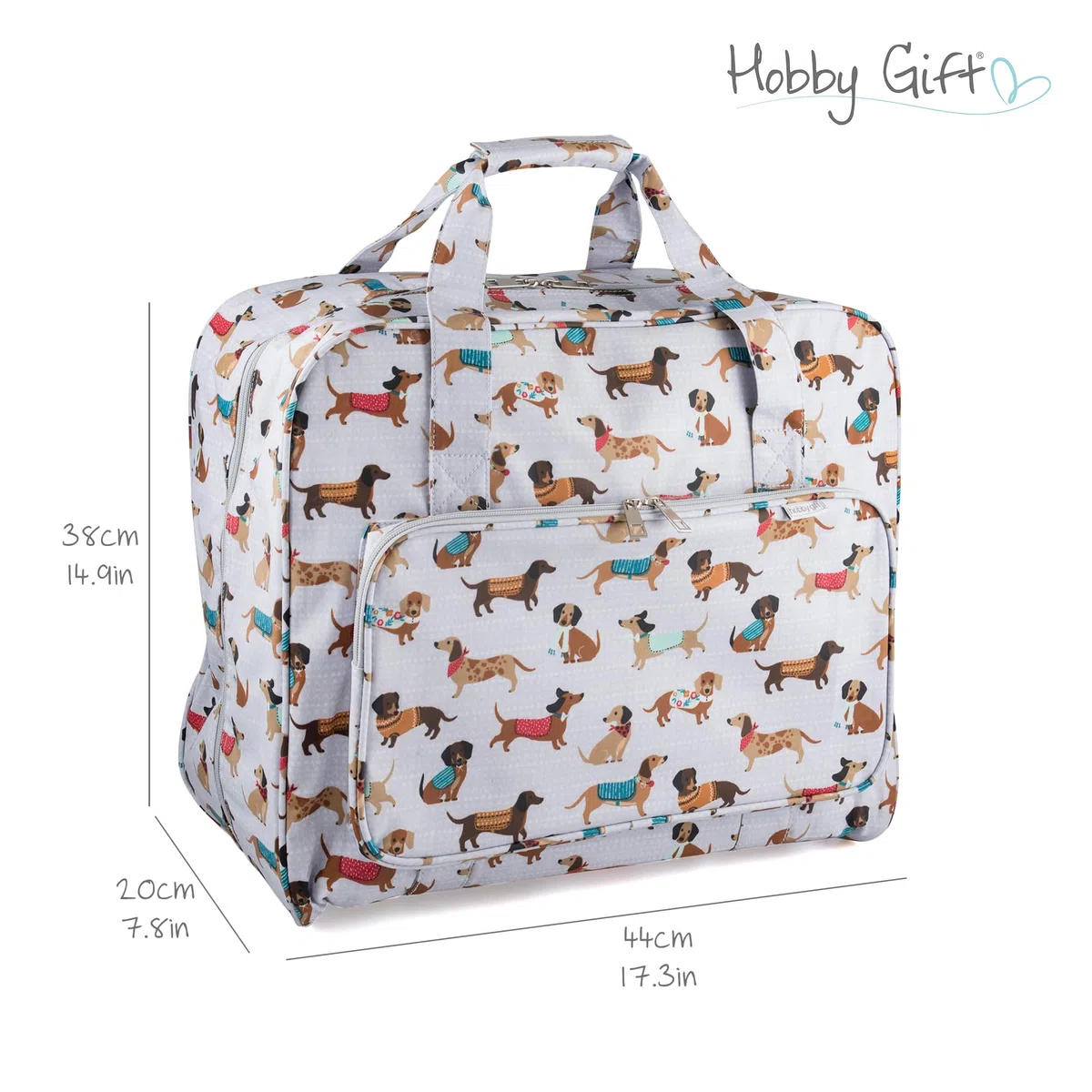 Hobby Gift Esclusiva borsa per macchina da cucire, borsa da trasporto imbottita in PVC, accessori extra, 20 x 43 x 37 cm