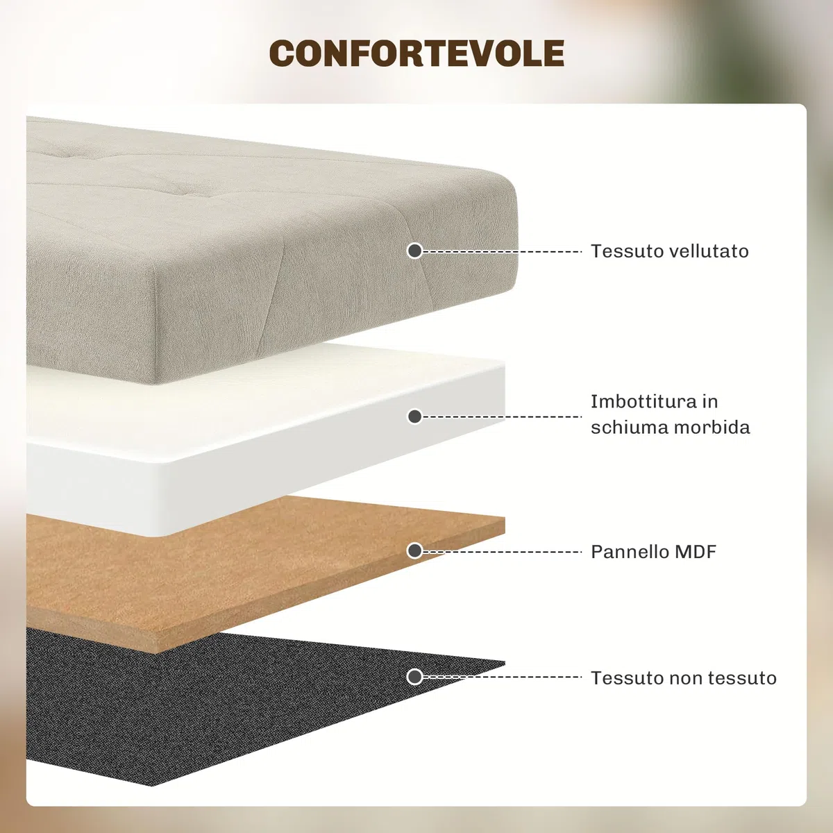 HOMCOM Panca Contenitore Pieghevole da 67L, Panca Fondoletto con Coperchio Imbottito e Rivestimento Vellutato, per Soggiorno, Camera da Letto e Ingresso, 76x38x38cm, Bianco Crema