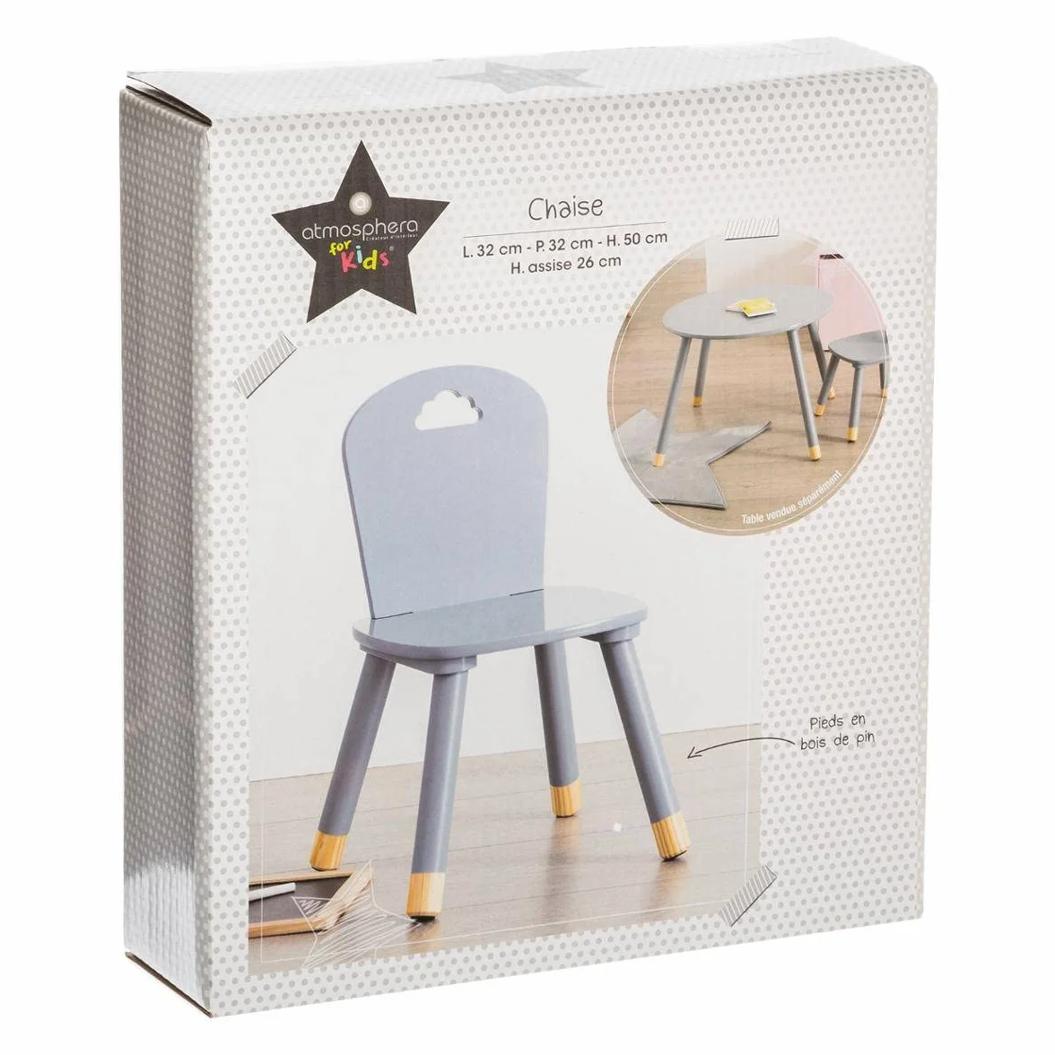 ATMOSPHERA CREATEUR D'INTERIEUR - Sedia per bambini Douceur grigio