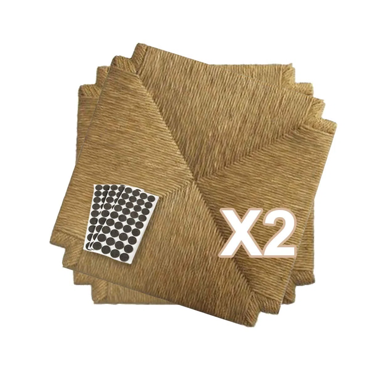 ZStyle SET SEDUTE PAGLIA mod. 117 40x40 cm Seduta Sedile Ricambio Telaio Fondo per Sedie Impagliate Sedia + FELTRINI OMAGGIO (2 Pezzi)