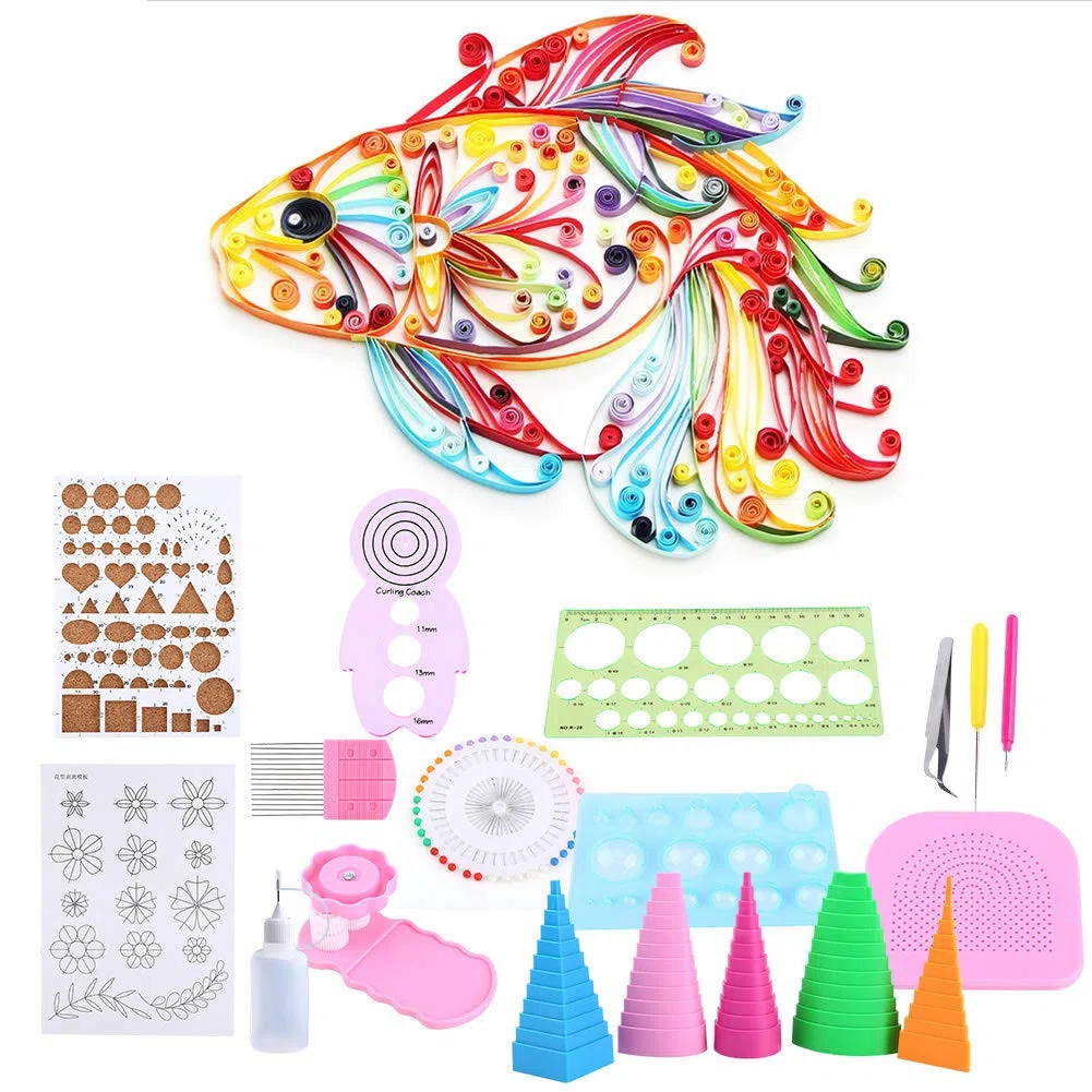 Kit per Arrotolare la Carta per Quilling, Righello per Pinzette con Strumenti Scanalati per la Decorazione Dell'home Office, 1 Set