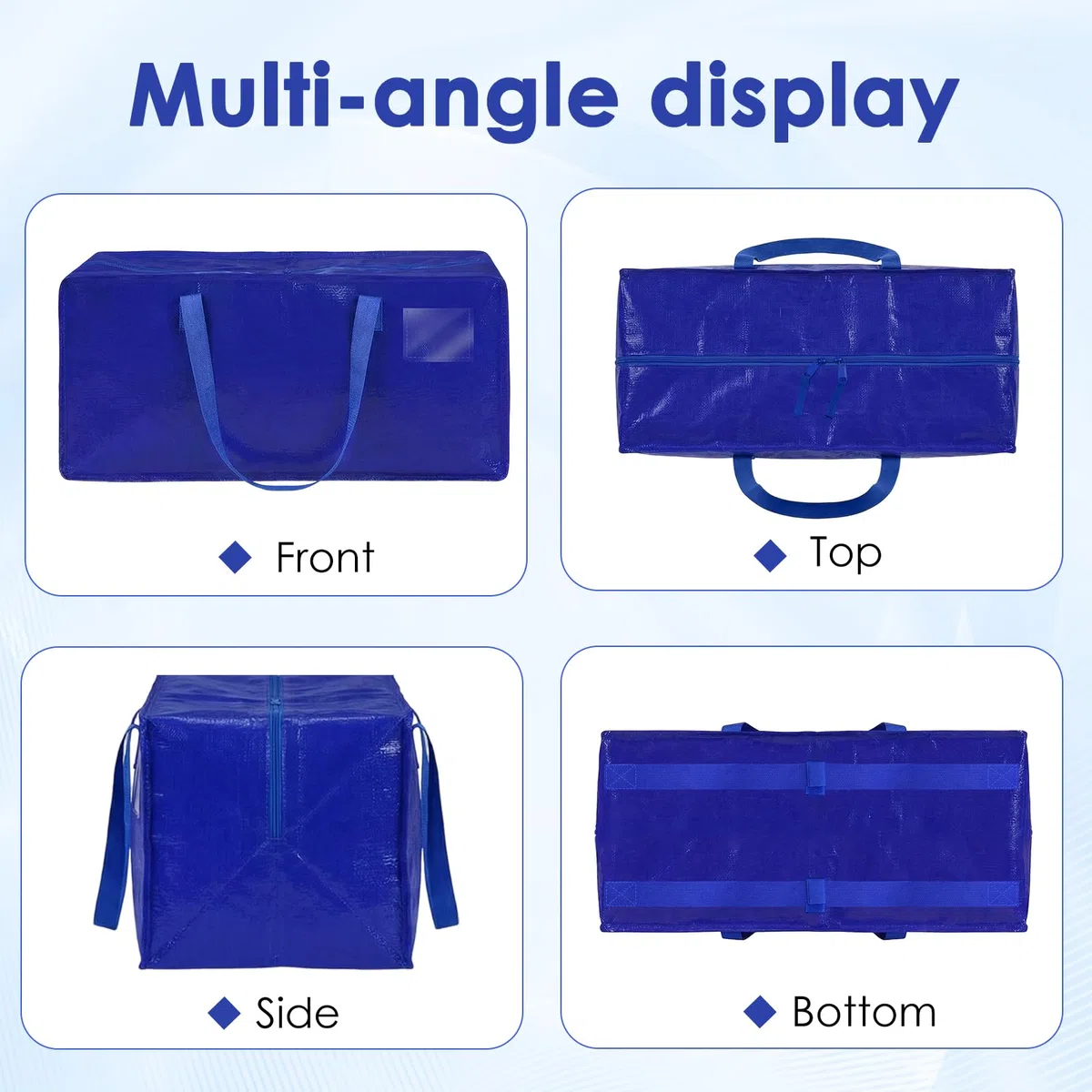 Set da 6 Borse da trasloco extra large,Scatole trasloco con cinghie per zaino, zip e manici resistenti, Borsa Portaoggetti Grande in Poliestere, impermeabili Borsa di stoccaggi per piumoni, vestiti