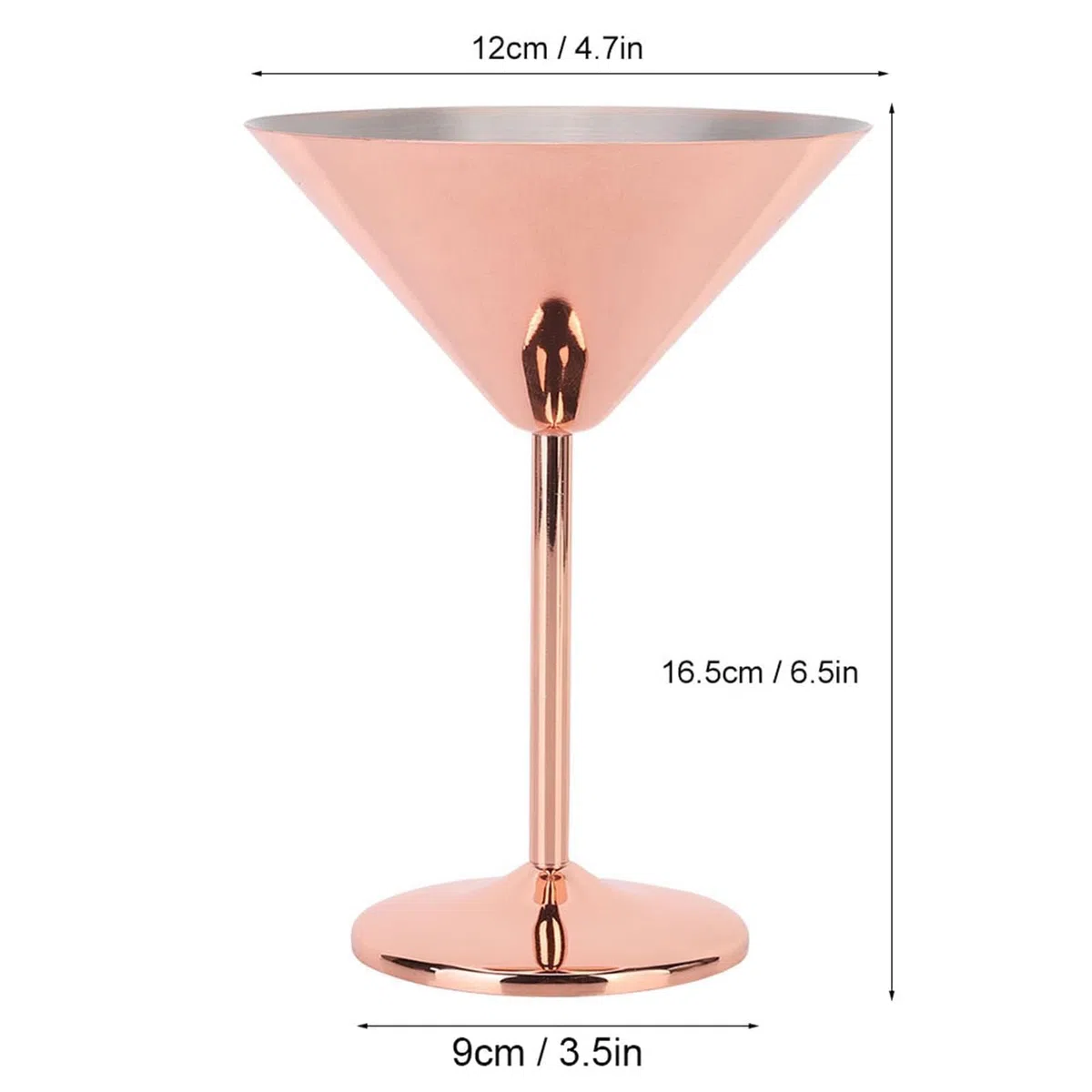 Bicchieri Per Martini Cocktail Set Da 2, Bicchieri Cocktail in Acciaio Inox Metallo Bicchiere Da Cocktail in Oro Rosa Calice Da Vino in Metallo Per Bere Da Bar Martini Margarita