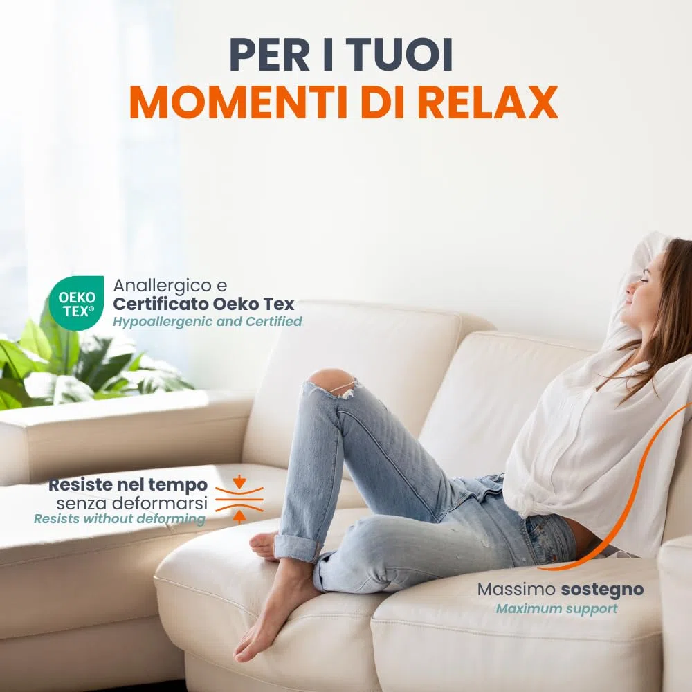TENDAGGIMANIA Gommapiuma per Cuscini Seduta Divano Sagomato Alta Densità 30 - per Imbottitura Divano e Poltrona Comodo e Resistente - Misure Personalizzabili