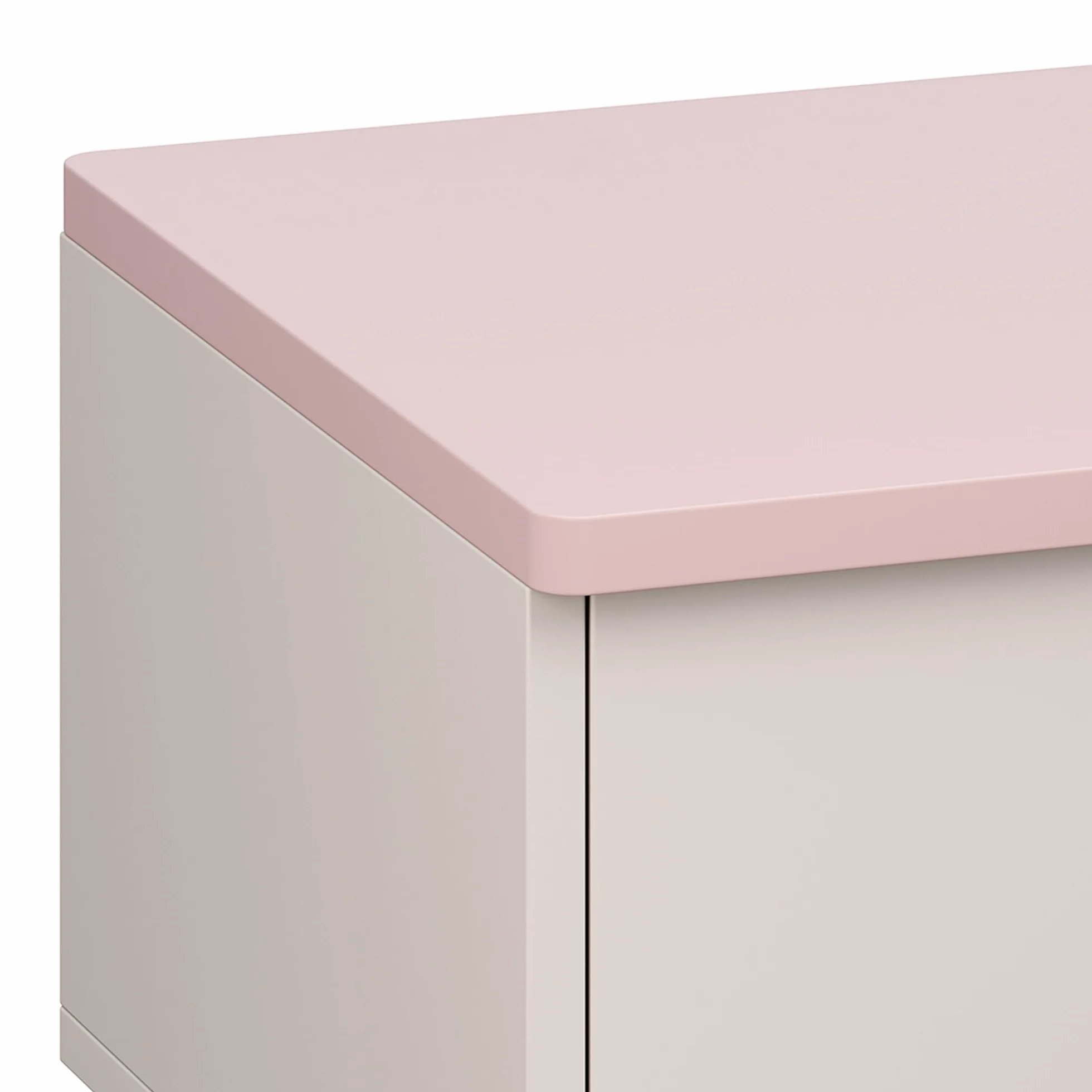 [en.casa] Comodino per Bambini Tavolino con Cassetto per Cameretta Mobiletto Basso per Fianco Letto o Zona Gioco 31 x 38 x 30 cm Bianco/Rosa