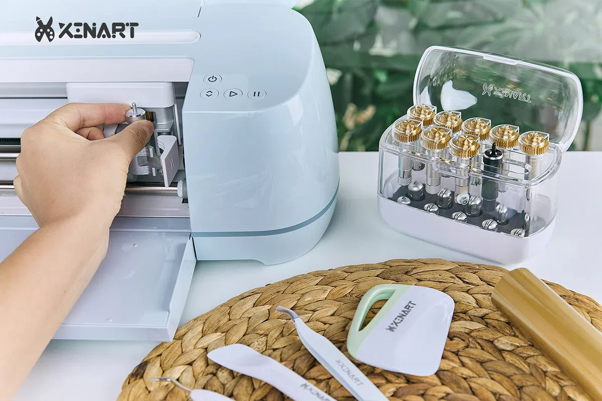 XINART Organizer per lama per Cricut Maker/Explore/QuickSwap Tip, organizer per utensili per Cricut Joy, accessorio per lama, bianco
