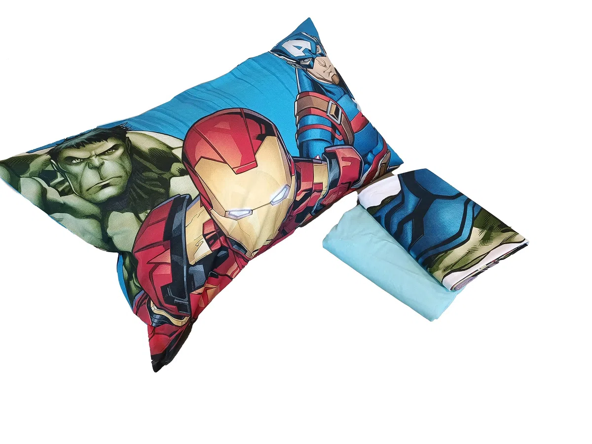 Avengers, Lenzuolo Letto Singolo, Completo Letto Singolo, Lenzuolo Sopra, Lenzuolo Con Angoli, Federa, Blu, Marvel, 100% Cotone, Prodotto Ufficiale