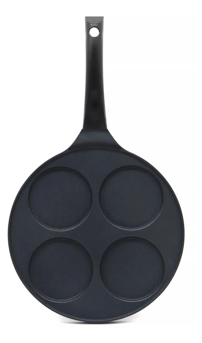 Cheffinger Pentole Cucina Padella Ø26cm Induzione Alluminio Colata Uovo Al Tegamino Uovo Pan 4 - Lochpfanne Pancakes Padella Frittella 3-fache Rivestimento Uova Fritte Oladji