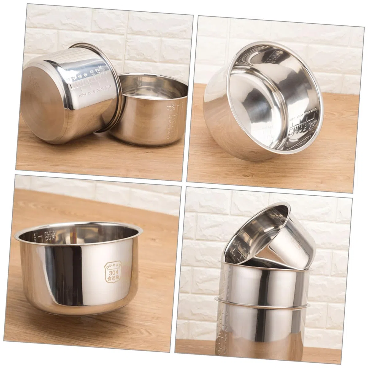 jojofuny Pentola Interna per Cuociriso Elettrico in Acciaio Inossidabile 4l Scala, Design Multifunzione, Ricambio per Cucina Efficiente e Resistente