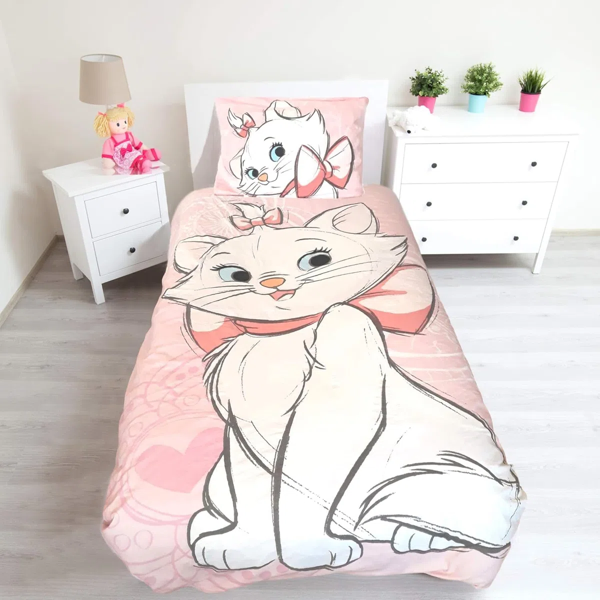 Jerry Fabrics Parure da letto con copripiumino Marie Les Aristochats 140 x 200 cm + federa 50 x 70 cm