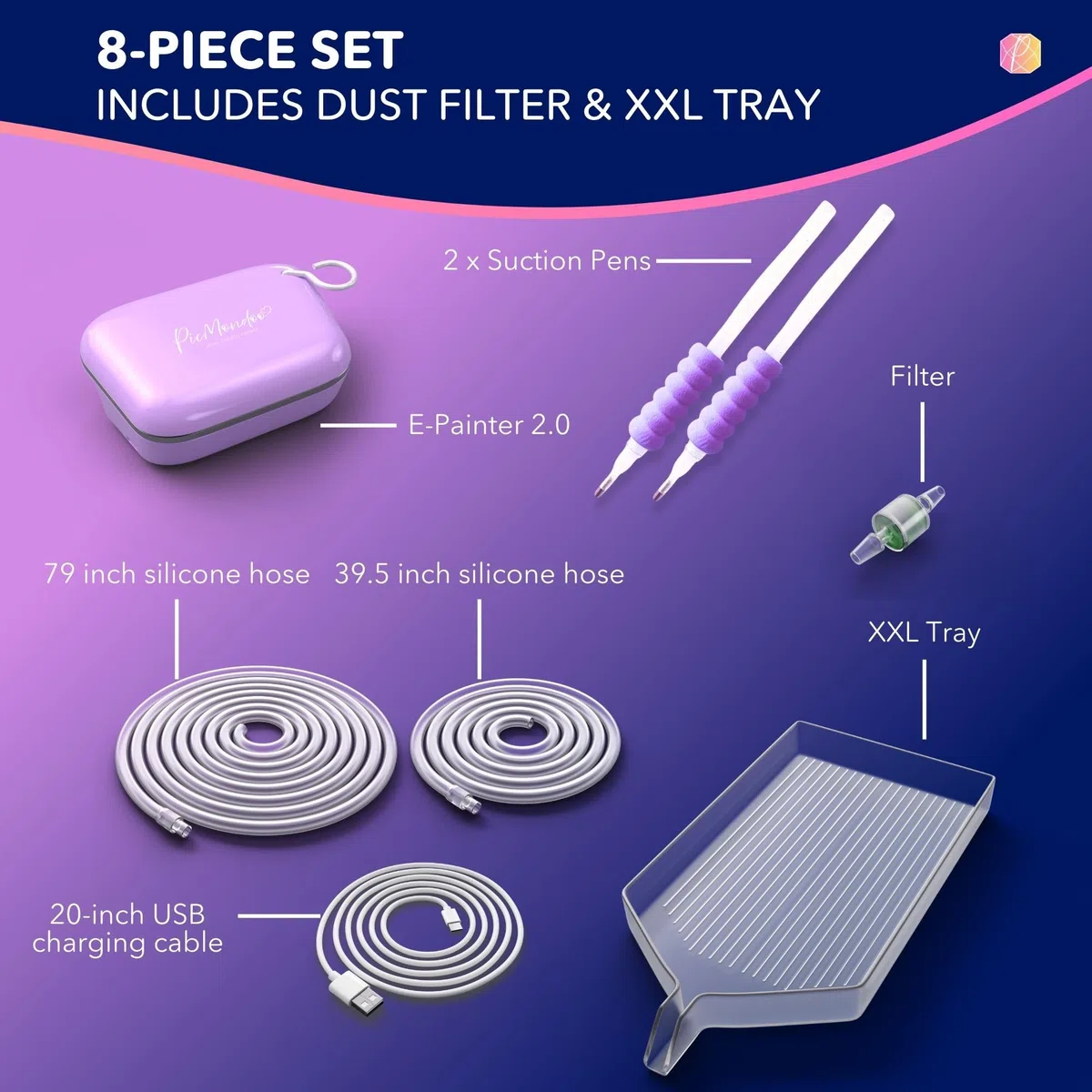 Picmondoo E Painter Penna per Pittura con Diamanti con Batteria e USB-C, Penna Elettrica per Diamond Painting, Pompa a Vuoto Silenziosa, Accessorio Epainter per l'Inserimento di Pietre AB senza Cera