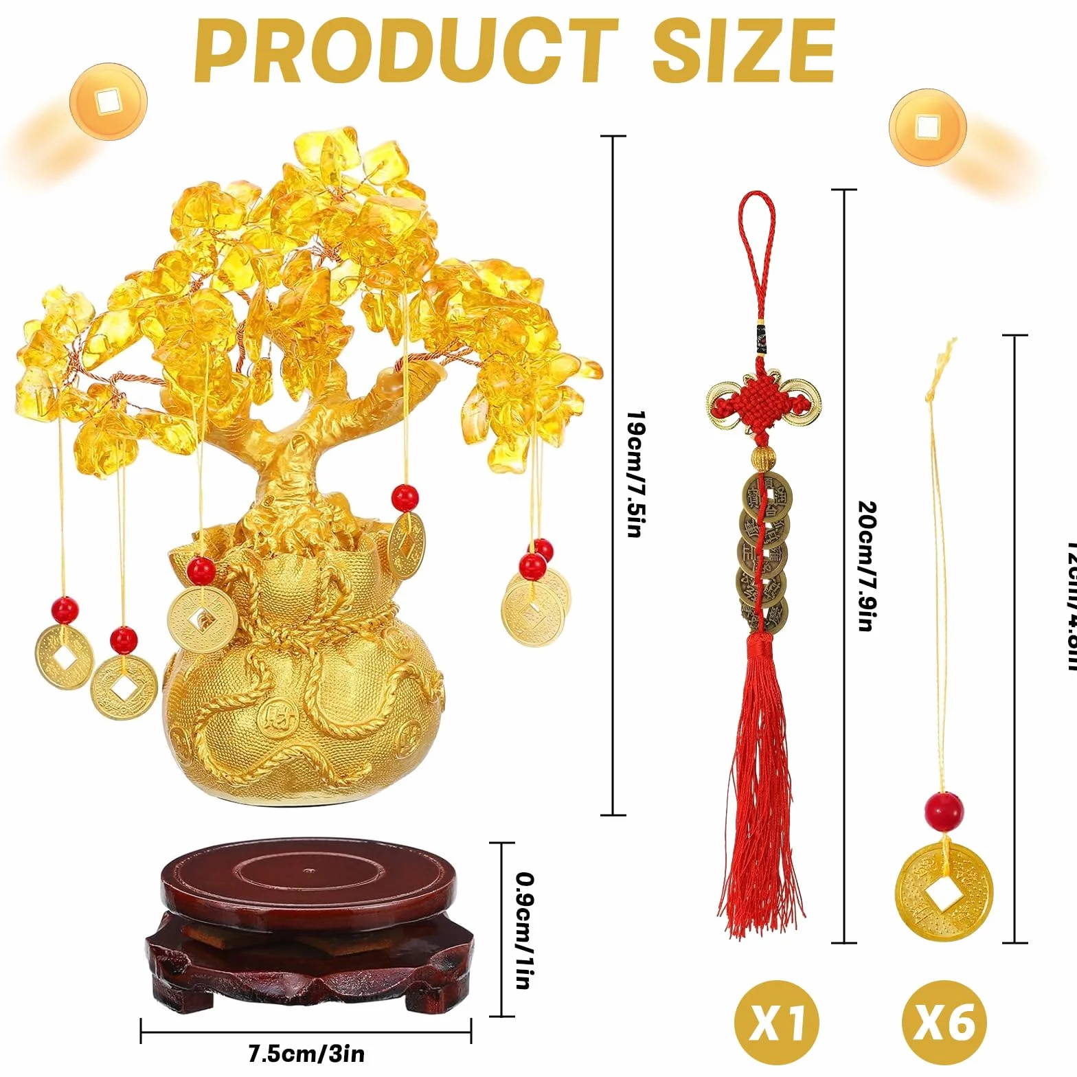 Albero dei Soldi Bonsai Feng Shui, Albero Fortunato D'oro, Albero dei Soldi Feng Shui, per la Casa, l'ufficio, la Decorazione del Negozio