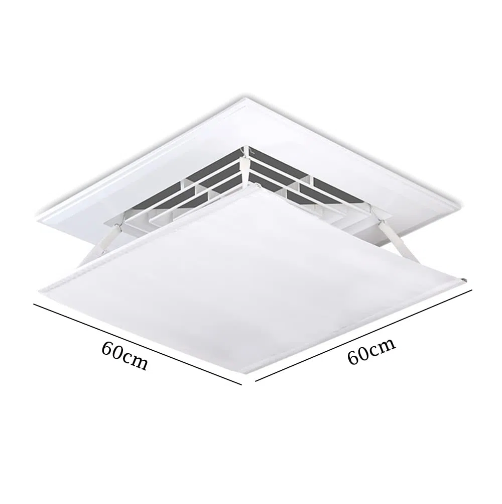 Deflettore del Condizionatore D'Aria per Soffitto Centrale Aria Condizionata Impedire All'Aria di Soffiare Direttamente Verso le Persone,Angolo di Soffiaggio Regolabile,Tessuto Oxford (60×60cm)