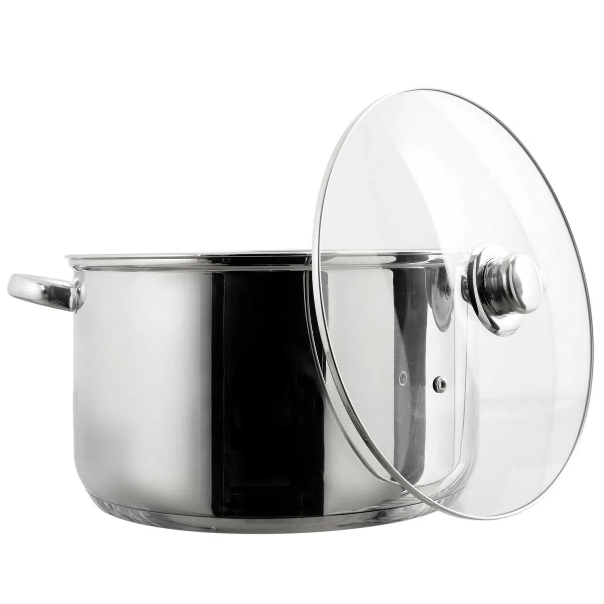 Cook Concept, KC0005, pentola in Metallo con Coperchio in Vetro, capacità 10 l, Compatibile con Tutte Le fonti di Calore, Ideale per zuppe e stufati, Design Elegante, Finitura Argento, 10 l Argento