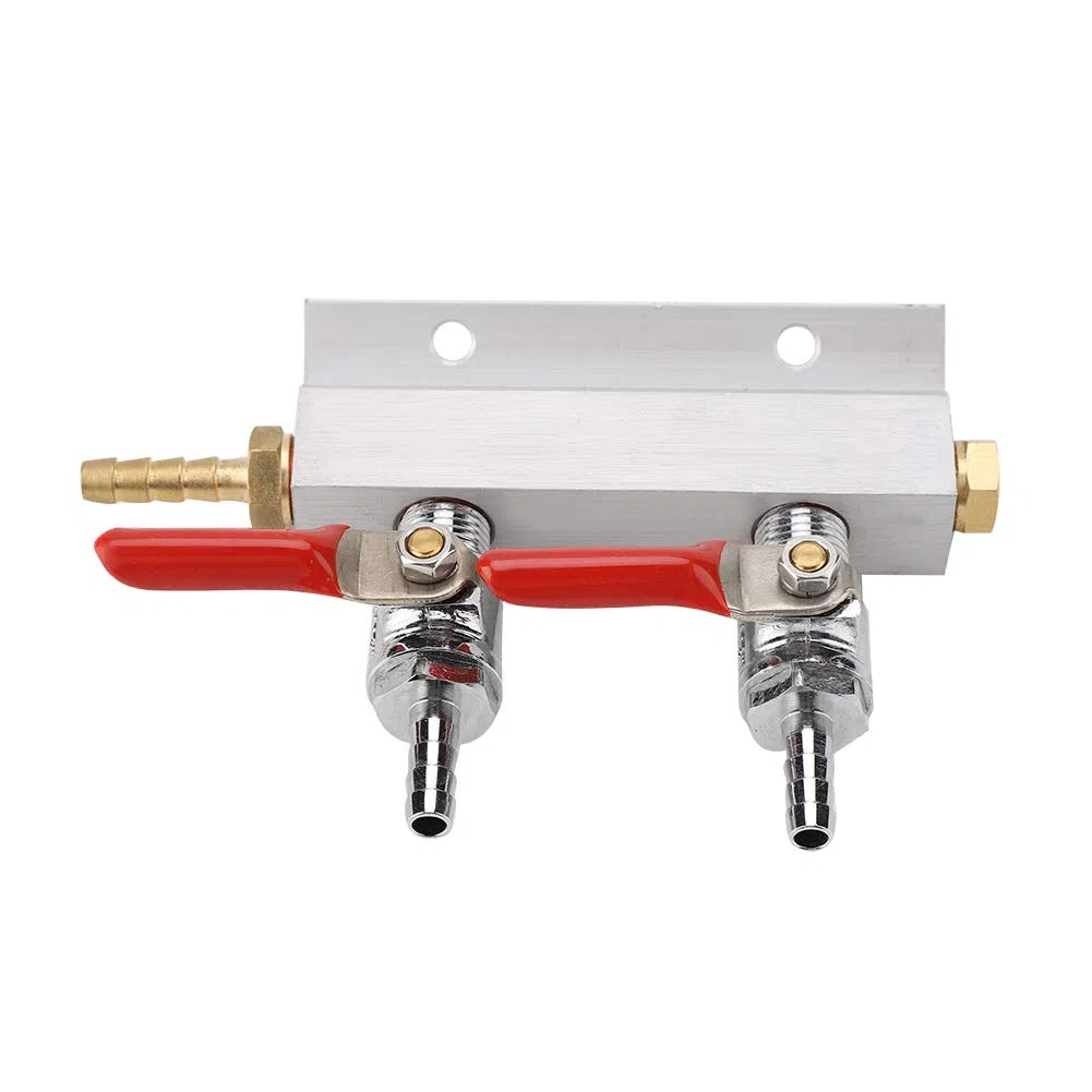 Fdit 2 Way Beer Splitter Multi-Way Home Co2 Air Gas Collettore Distribuzione Splitter Beer 2 Way Co2 Splitter Regolatore di Anidride Carbonica Distributore Aria Distributore di Co2 Collettore