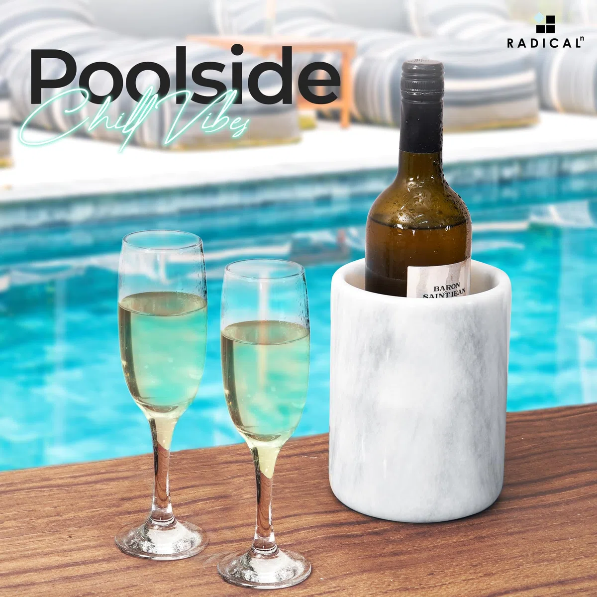 Refrigerante per vino bianco da tavolo fatto a mano marmo termiche per vino per champagne – altezza 11.4 x 11.4 x 16.5 cm "Beverage Freeze Cooler Holder – Uso come utensili