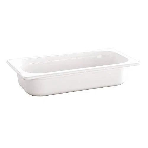Bacinella Gn 1/4 Melamina Bianco Cm 26,5X16,2X6,5