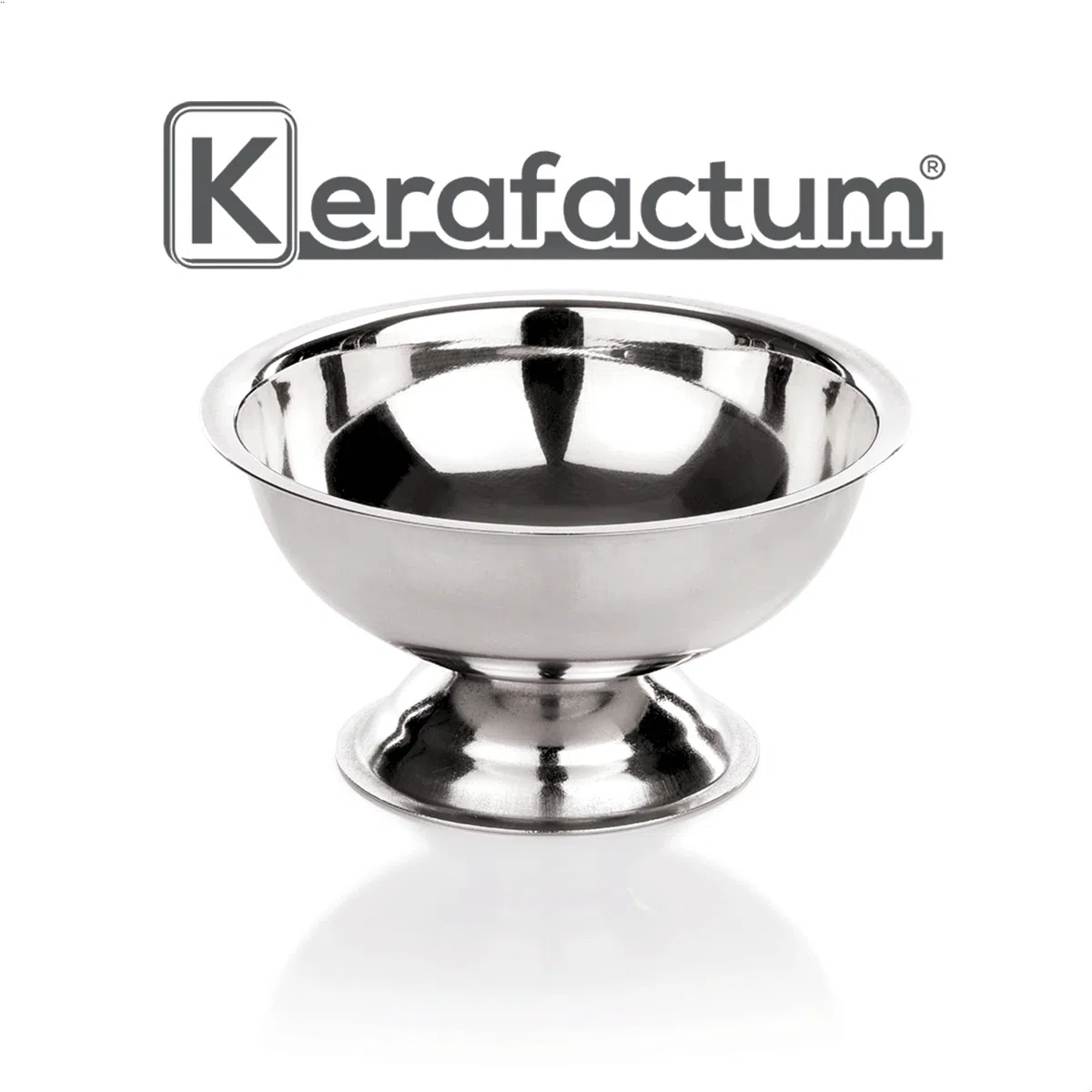 Kerafactum 6 bicchieri da gelato | rotondo | per dessert, Ø 9 cm | Ciotola per servire il gelato in acciaio inox | Ice Cream Bowl