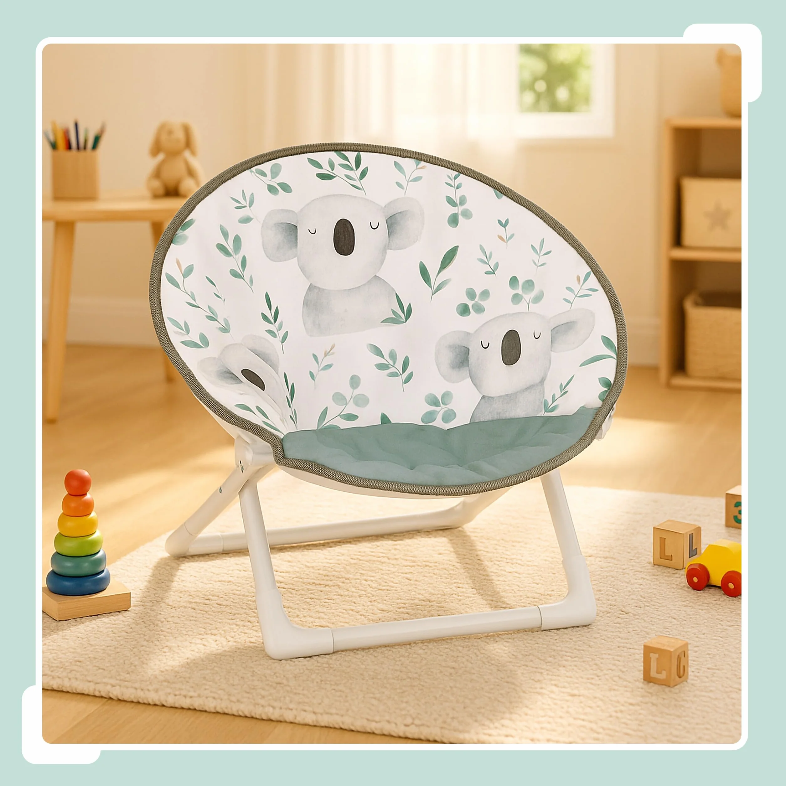 Relaxdays Moon Chair, Poltroncina Pieghevole Ultraleggera per Camera dei Bambini, Sedia per Interni e Esterni, Colorata