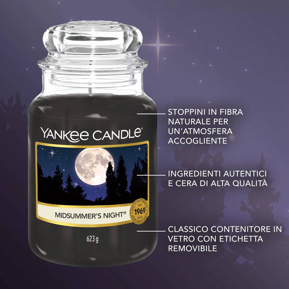 Yankee Candle Candela profumata in giara grande | Notte di Mezza Estate | Durata Fino a 150 Ore | Regali per donne
