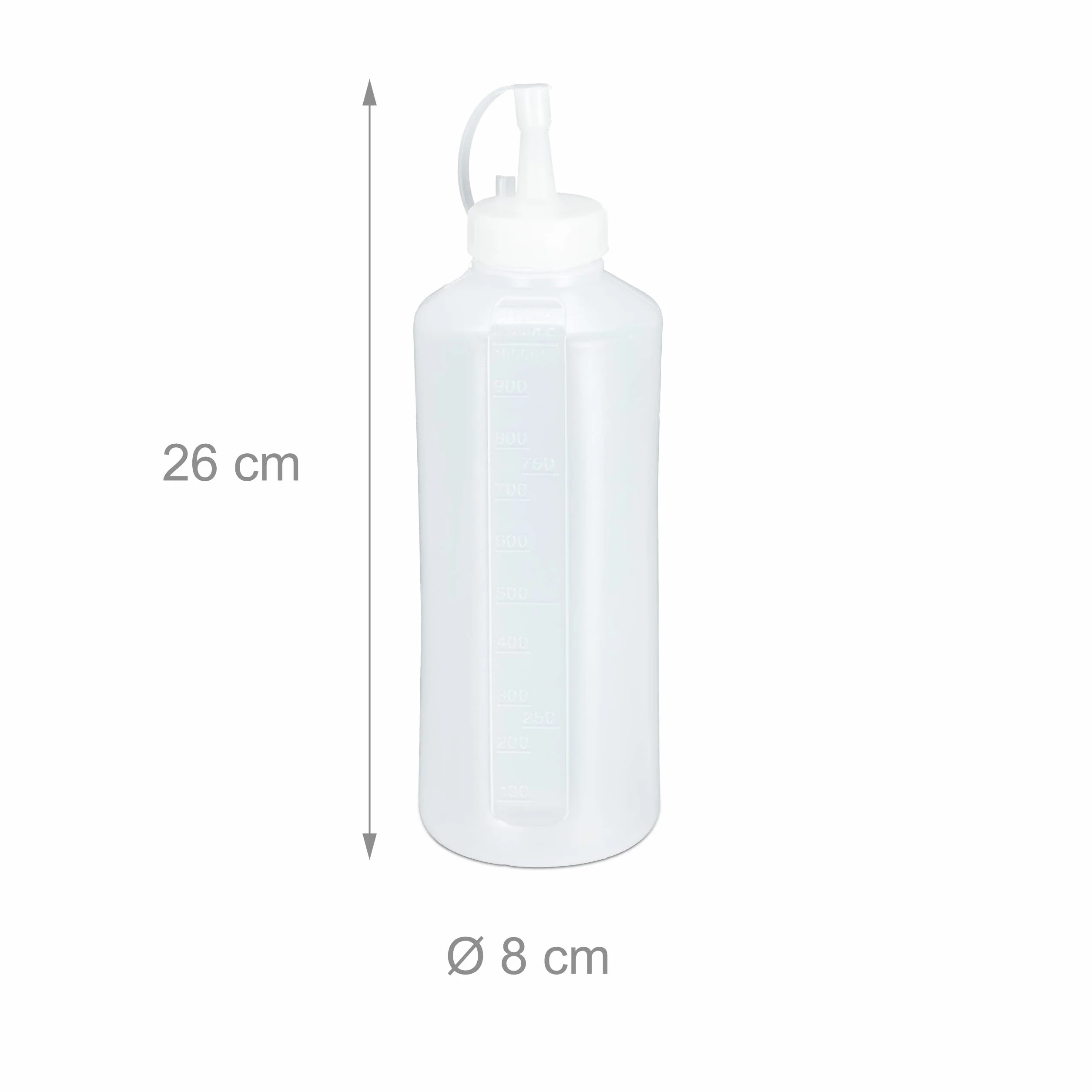 Relaxdays 16 flaconi da spremere da 1000 ml, per salse, flacone da riempire, spremere in plastica, bottiglia di salsa, trasparente