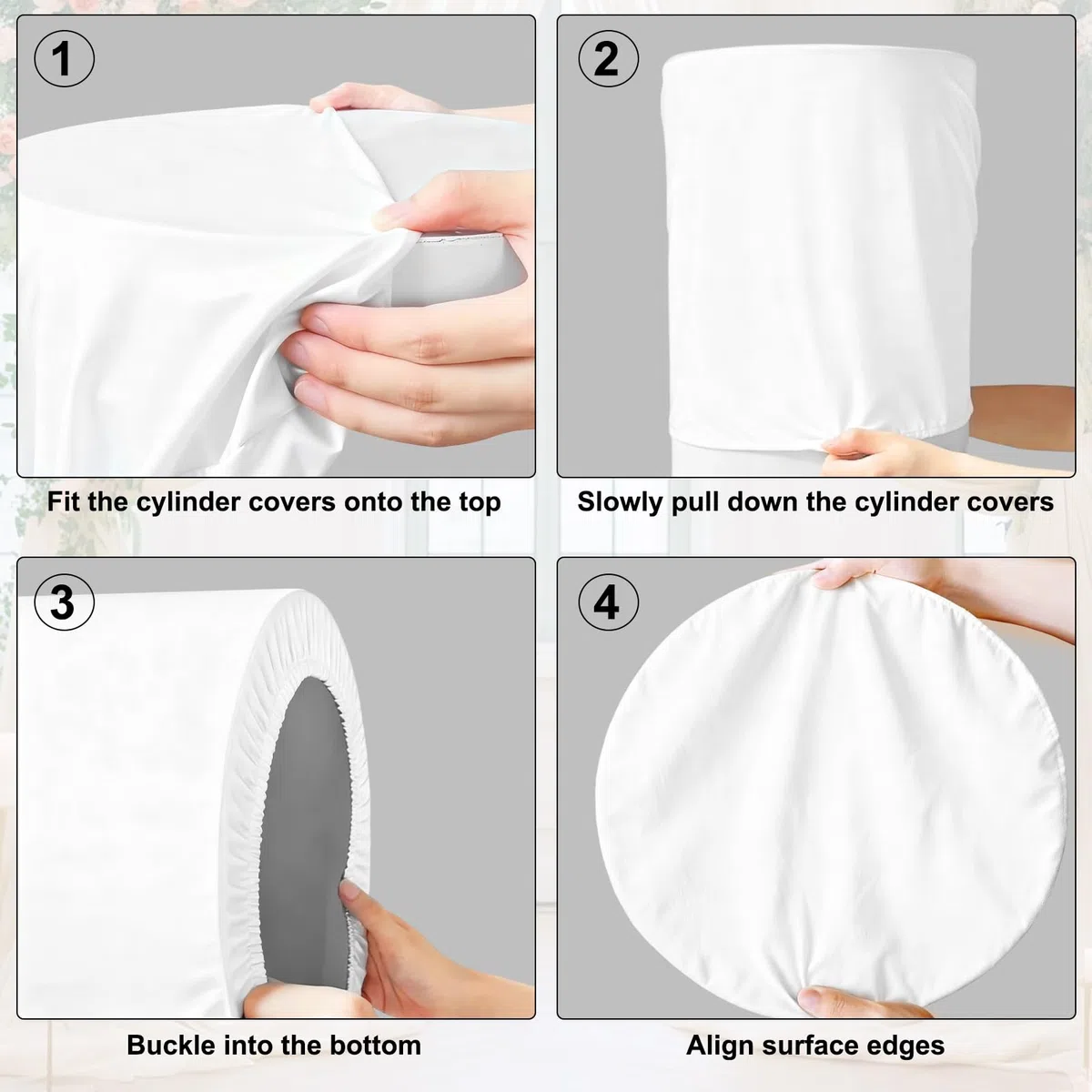 Coperture cilindriche in spandex per feste, copertura per piedistallo cilindrico, Anti-rughe riutilizzabili Set di 5 coperture per piedistallo, per feste di compleanno, Natale, Capodanno