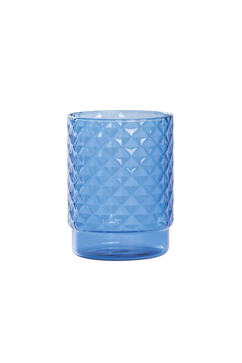 Zafferano Isolano - Set di 4 bicchieri colorati per acqua, 450 ml, impilabili, colore: Azzurro