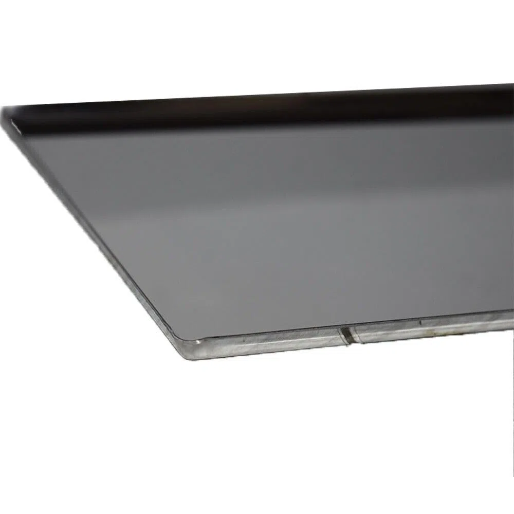 Vassoio da Banco per Pasticceria Bordo Chiuso in Acciaio Inox teglia Gastronomia rosticceria Contenitore espositore rettangolare-60x20 cm