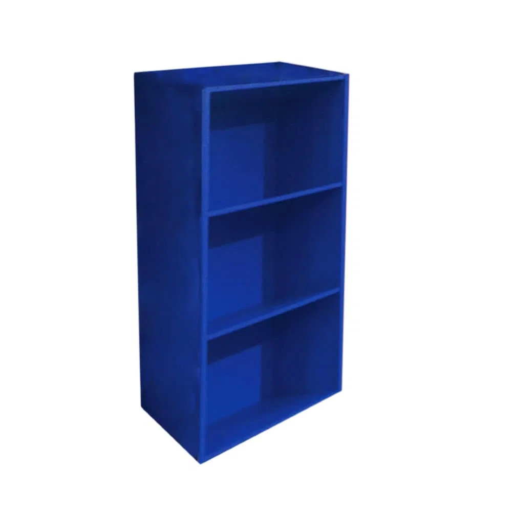 Libreria Colorata Componibile Modulare Legno MDF Laminato Mobile Scaffale (Blu)