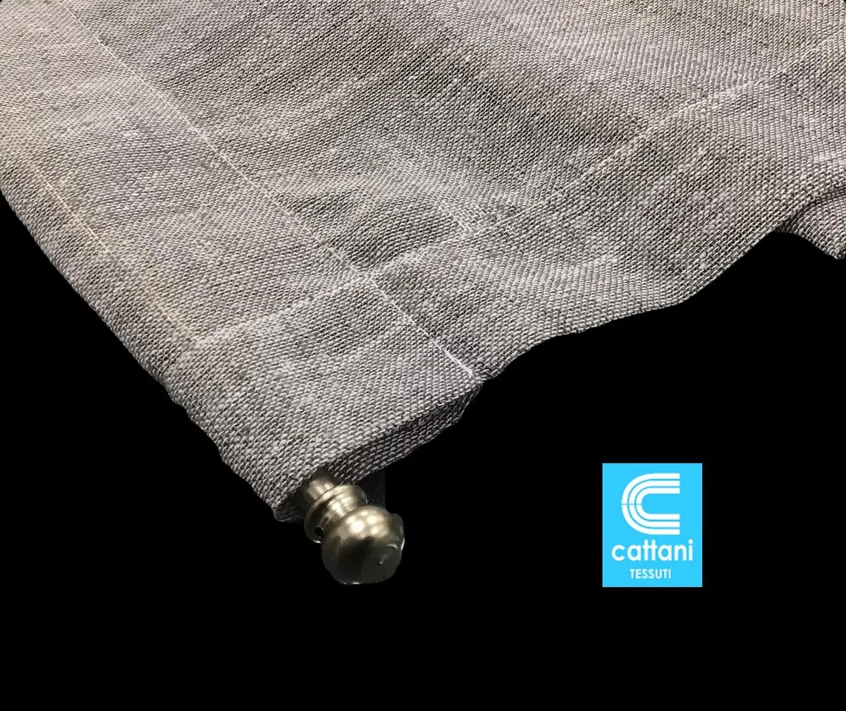 mauro Coppia Tende a Pacchetto Tendine Regolabili per Finestra e Porta a Vetro Larghezza 65 cm-Colore Grigio (B - 2 * 65x240 cm)