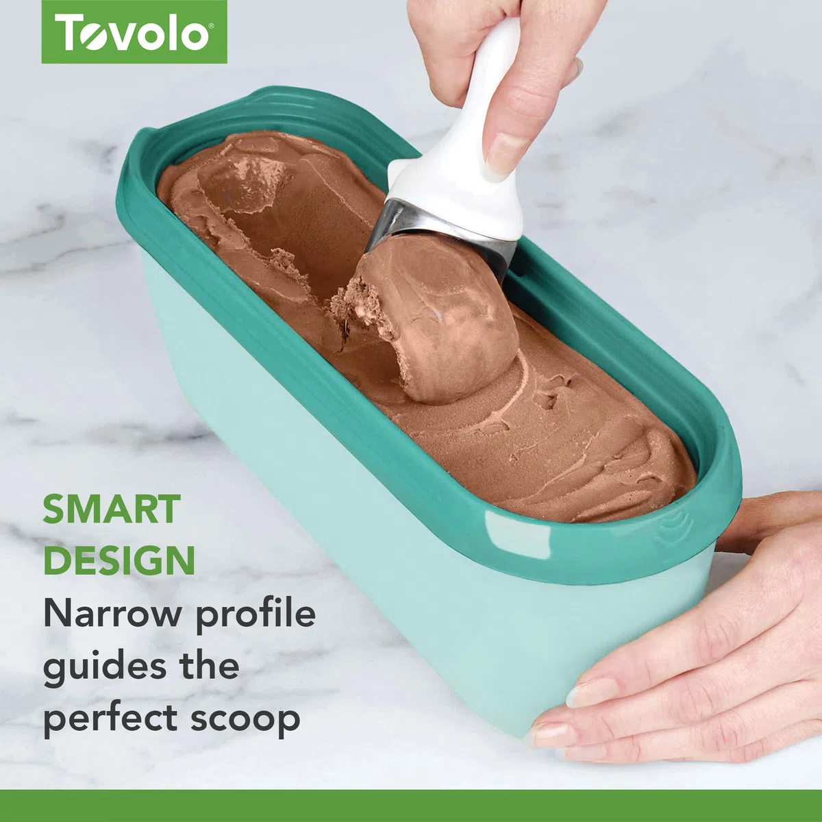 Tovolo Glide-A-Scoop - Vaschetta per gelato riutilizzabile, Tropical Breeze, ermetico, senza BPA, per gelato fatto in casa, compatta, lavabile in lavastoviglie (1,5 litri)