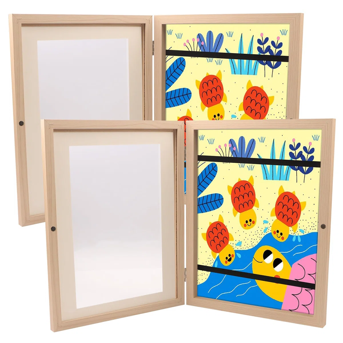 HOVIN Cornice per Disegni Bambini A4,Cornice Artistica per Bambini,Cornici 29.5 * 21cm(Legno), 2 Pezzi