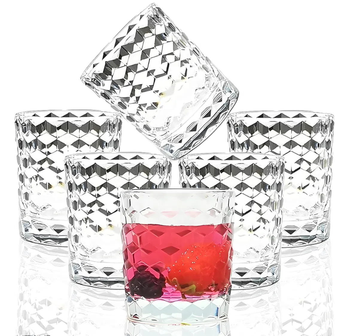Bicchieri per acqua in plastica Tritan infrangibili che sembrano vetro Lavabili in lavastoviglie Bicchieri per bevande in plastica per bambini senza BPA 250 ml Confezione da 6