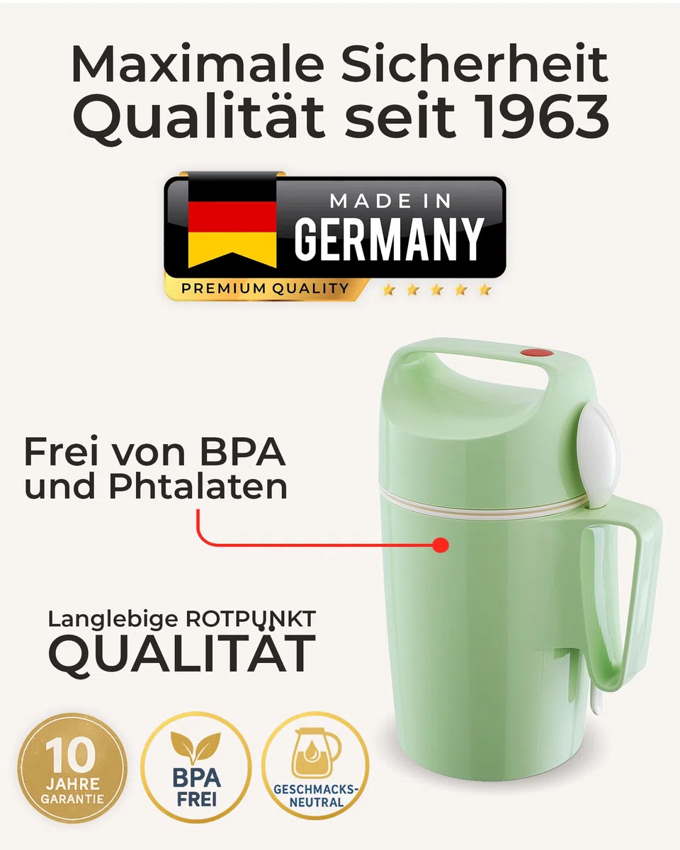 Rotpunkt 'A Punto Rosso 850 – 08 – 11 – 0 per Alimenti Numero 850 0,85 L, Plastica, Verde Pistacchio, 20 x 10 x 10 cm