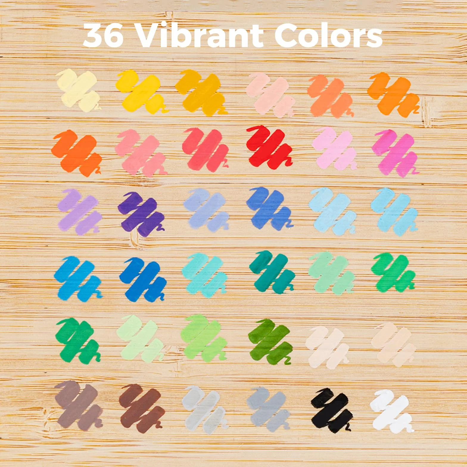 Ohuhu Pennarelli acrilici con punta a pennello: 36 colori, impermeabili, resistenti alla luce, per regali di Natale, per stampe 3D, uova, legno, vetro, ceramica