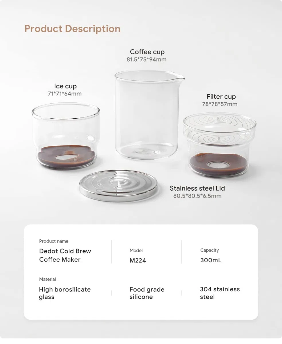 i Cafilas Cold Brew Dripper Cold Brew Coffee Maker, 2 in 1, 300 ml, per caffè e tè preparati a freddo, macchina da caffè per estrazione a freddo
