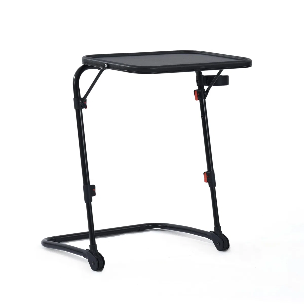 MEUBLE COSY Tavolino Pieghevole Regolabile, Tavolino da Divano con Piano Inclinabile, Porta Bicchiere, Tavolino Salvaspazio Senza Montaggio per Soggiorno, Letto, Divano, Nero