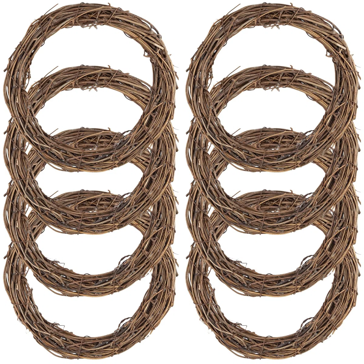 8 anelli per ghirlanda da 20 cm, base per ghirlanda, ghirlanda di vite naturale, accessori per la creazione di ghirlande di vite, ghirlande natalizie retrò per vacanze, matrimoni, decorazioni