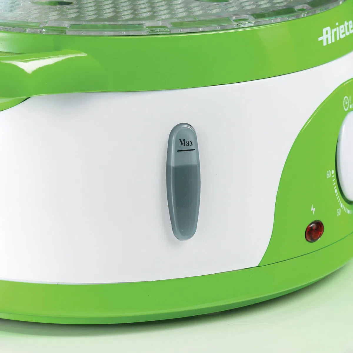Ariete 911 Healthy Steam - Vaporiera Elettrica - 3 Cestelli - Contenitore per riso - Timer 60’ - 800 Watt - 9 Litri - Bianco e Verde