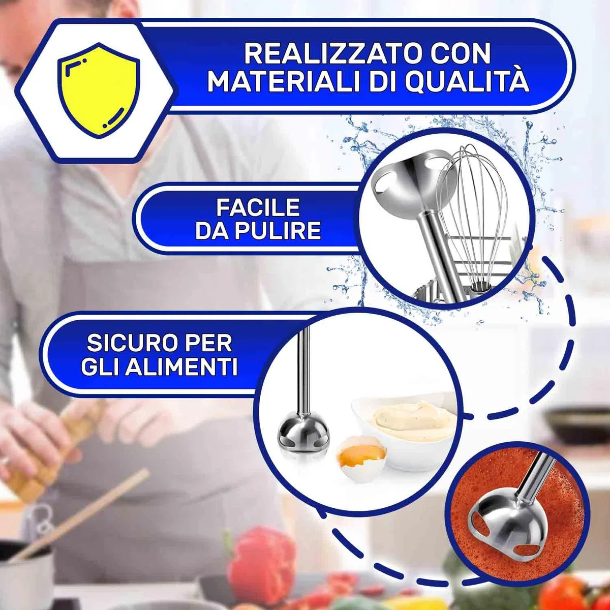 MONTERAL Gamba per Frullatore a Immersione con Codice Originale 12033217 per Bosch per Siemens - Garanzia di 10 Anni