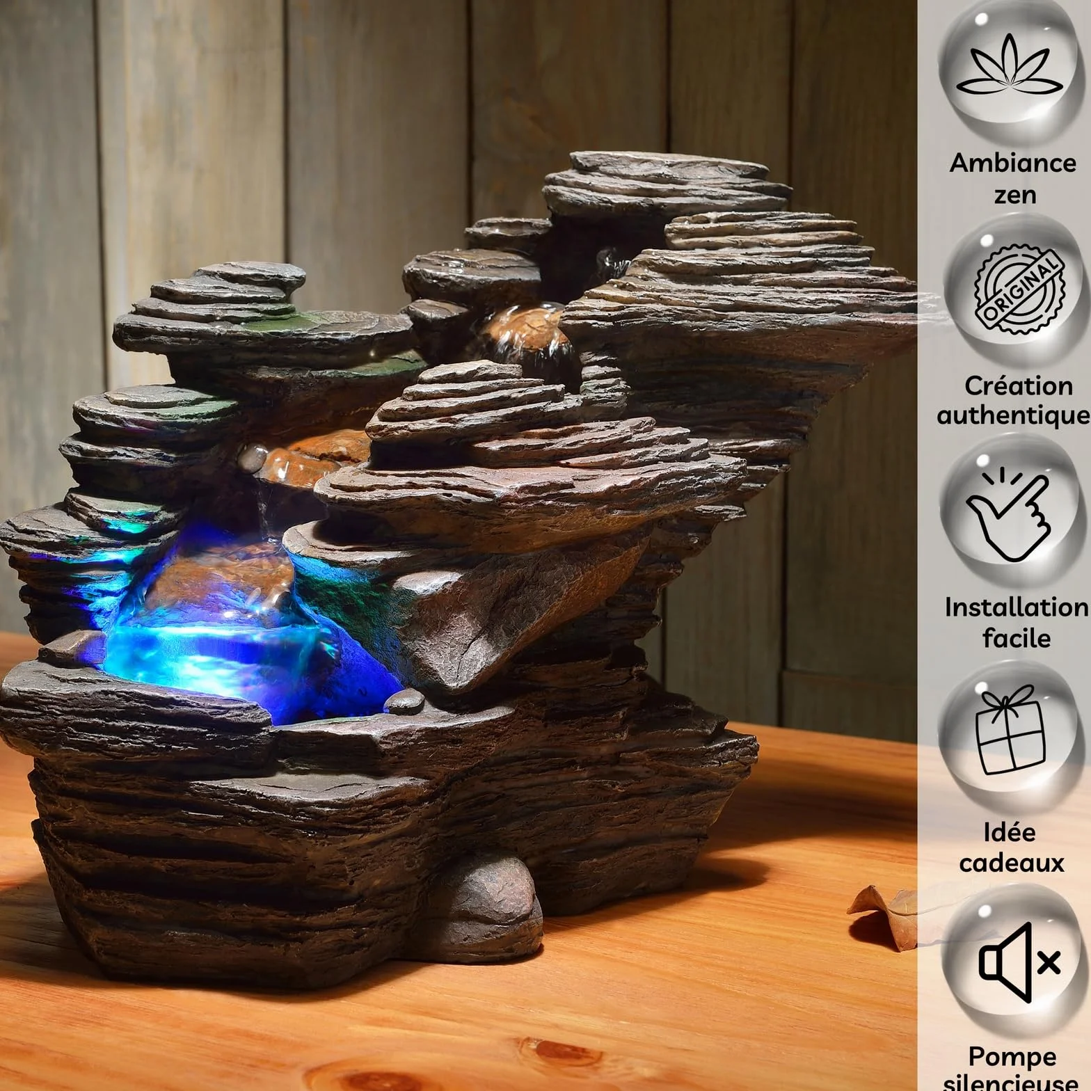 Zen'Light SCFR132 - Fontana a Torrente, Pietra, 38 x 19 x 25 cm, Colore: Marrone