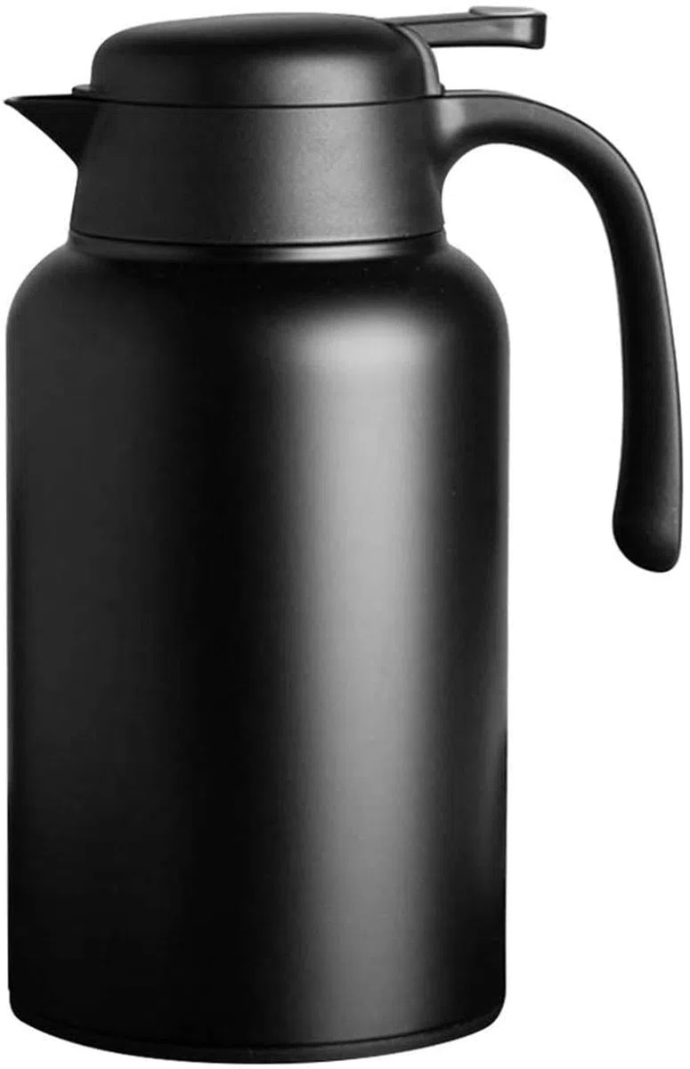 Luvan Thermos 2L - Caraffa termica in acciaio inox, con ritenzione calda fredda 24H (nero)