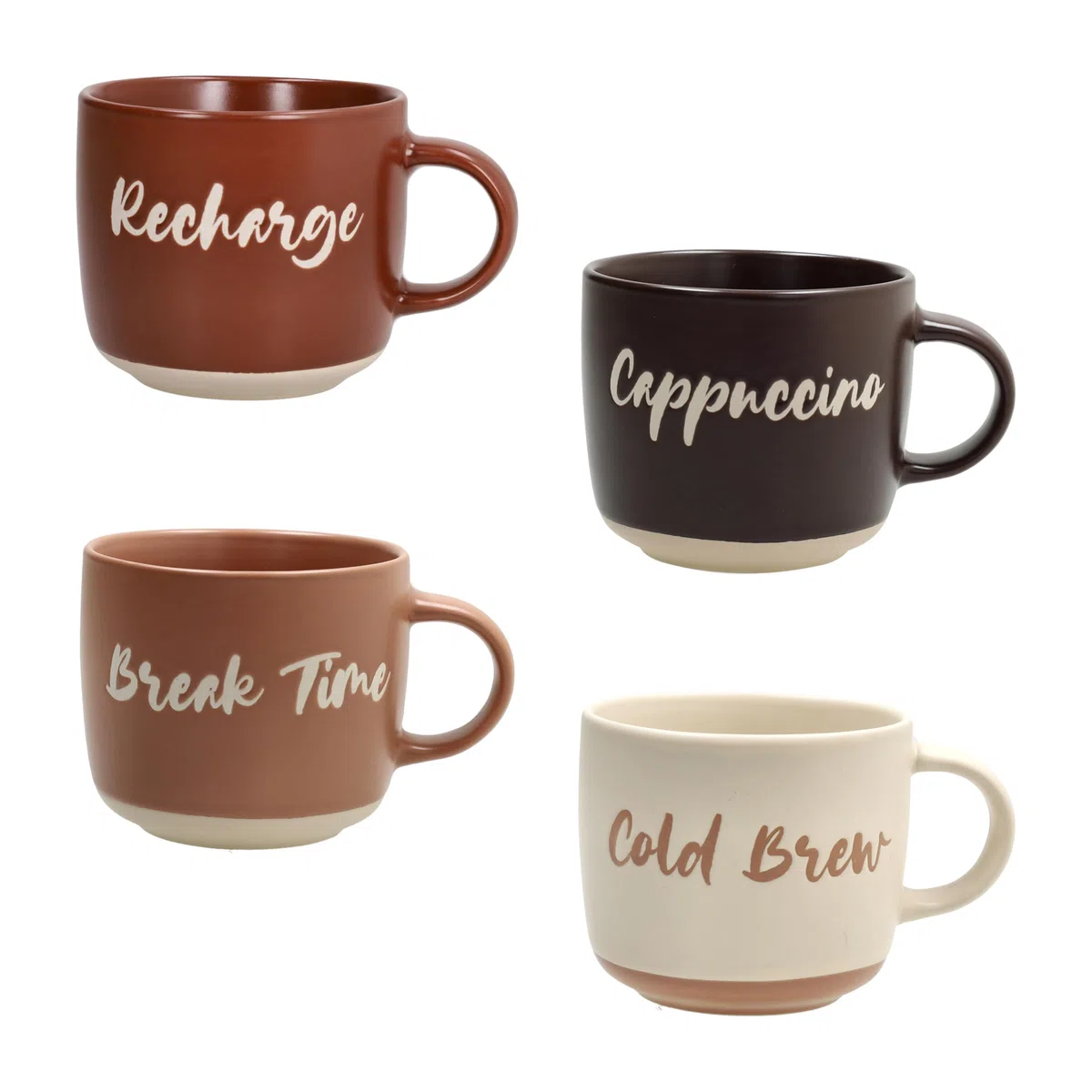 Tognana, Confezione 4 tazze senza piatto 370 cc Barista, New Bone China, Multicolor