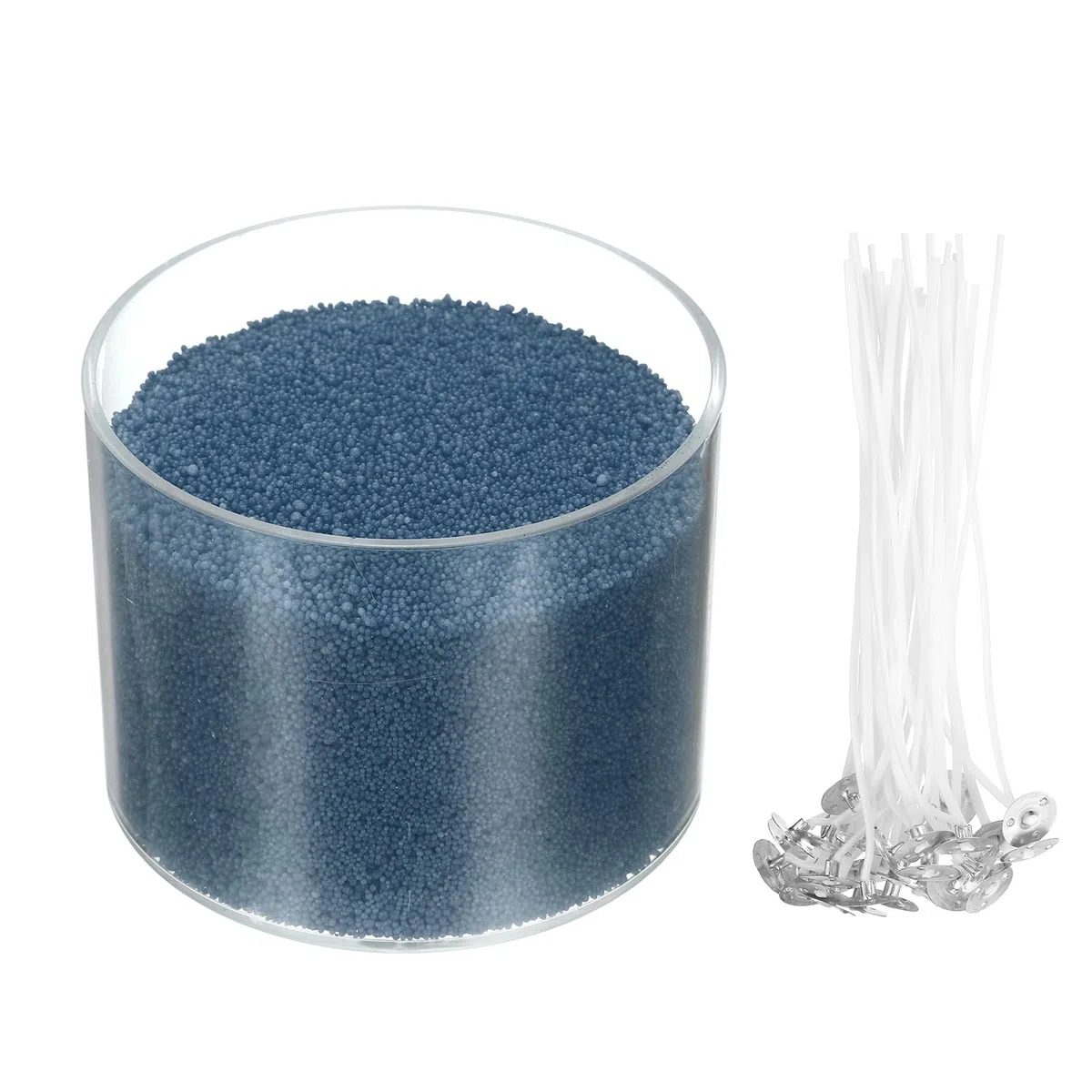 QUARKZMAN Perle Di Sabbia Candele Con 50 Stoppini 21Oz / 600g Kit Di Sabbia Cera Rifornibile Per Realizzare Candele Per Ringraziamento Natale Matrimoni Fai Da Te Decorazioni Casa, Blu