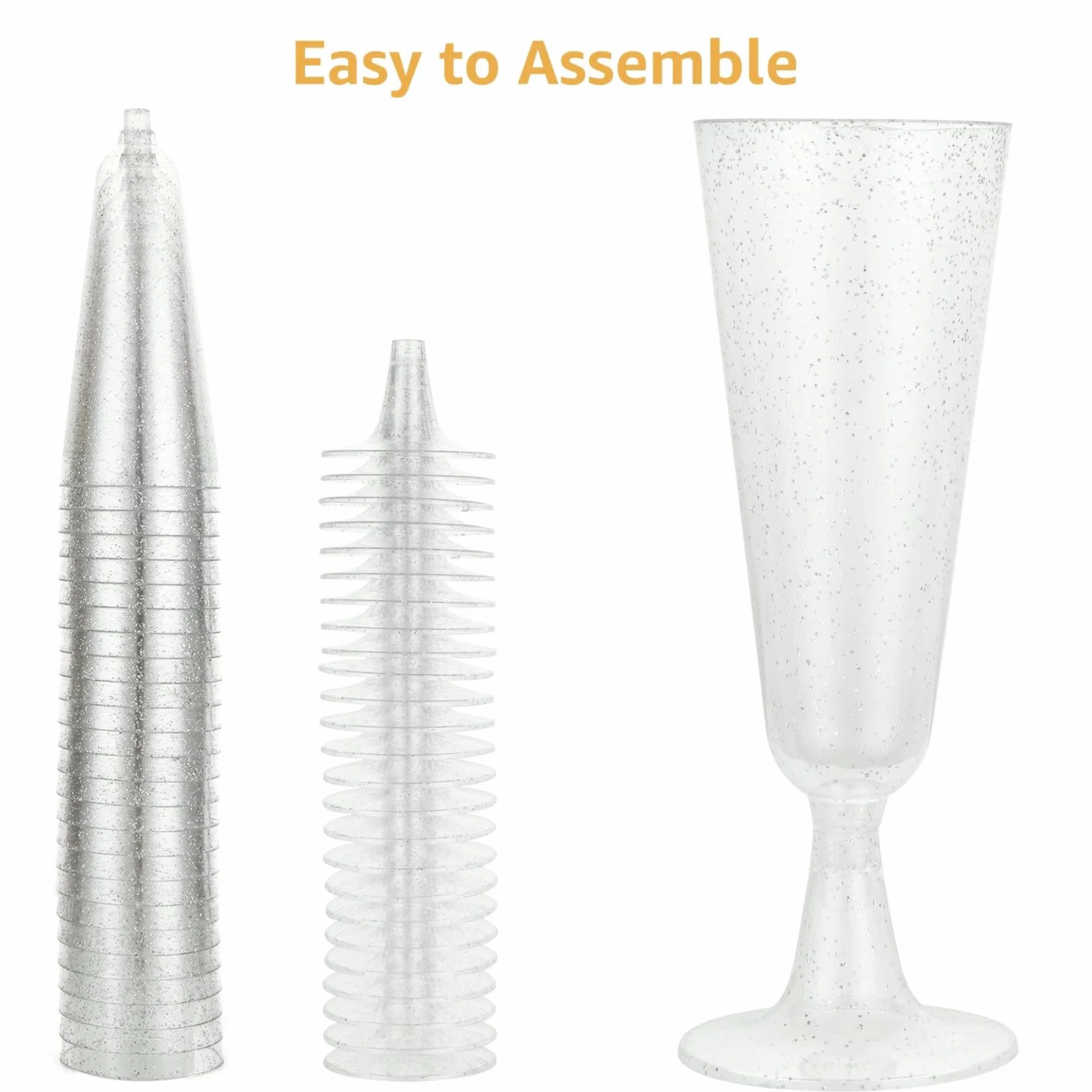 AKOLAFE Confezione da 100 bicchieri in plastica riutilizzabile, da 160 ml, per Natale, feste, matrimoni, trasparenti