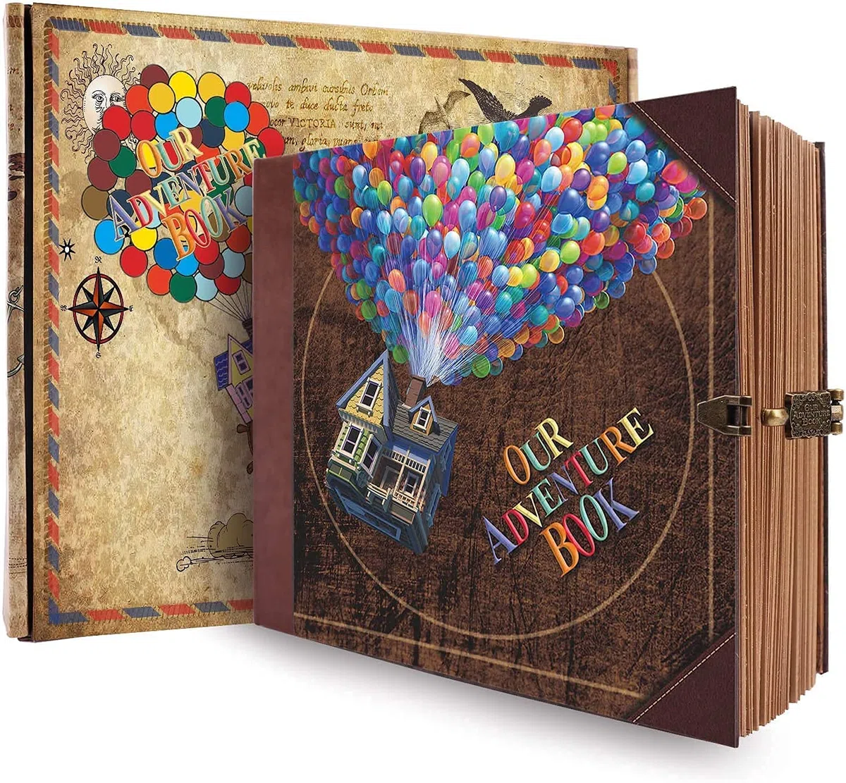 Our Adventure Book 146 Pagine Album fotografico,Stile Retrò Scrapbooking,di Viaggio fai da Te/diario di Coppia/Album di Nozze Anniversario,San Valentino(Stile Palloncino)